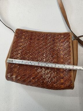 Desmo for Holt Renfrew Vintage  Italian Leather Woven Straw Crossbody  Bag